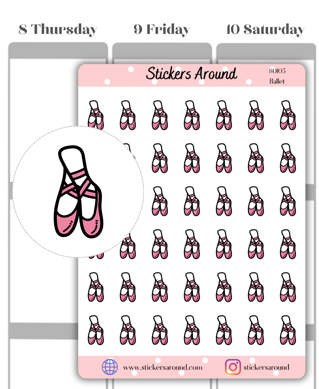 ballet planner sticker