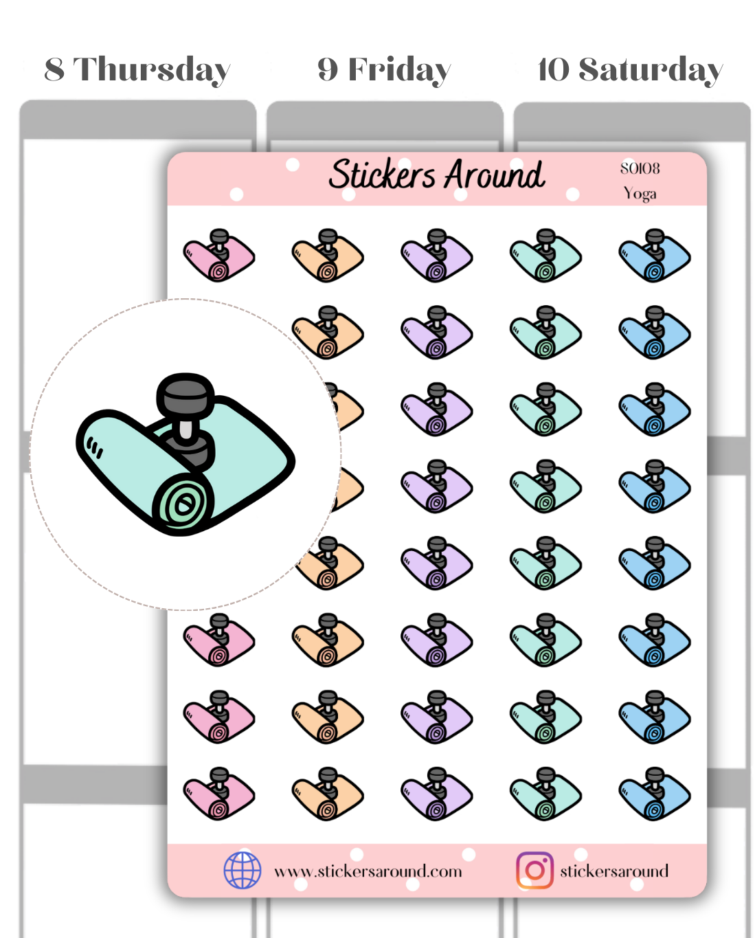 yoga icon planner sticker