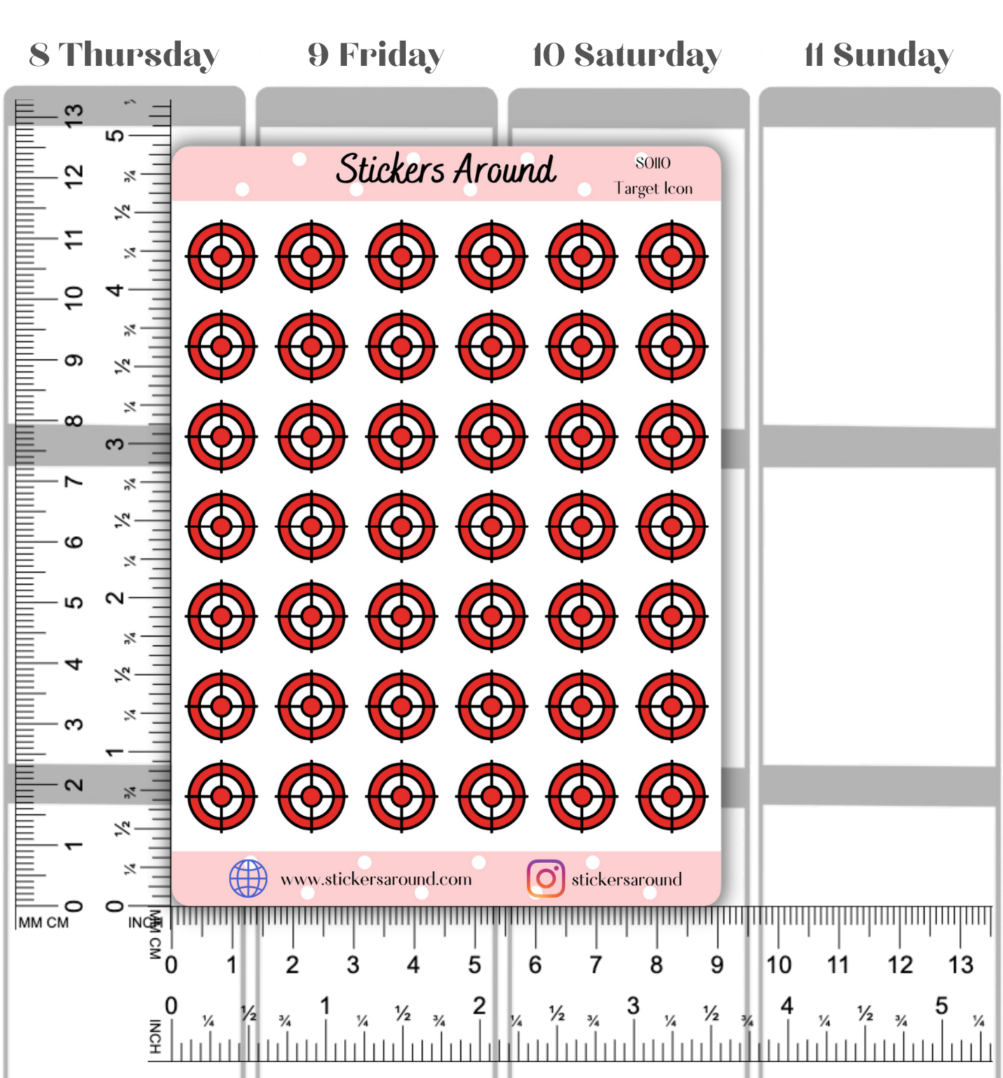 Target Icon Planner Sticker