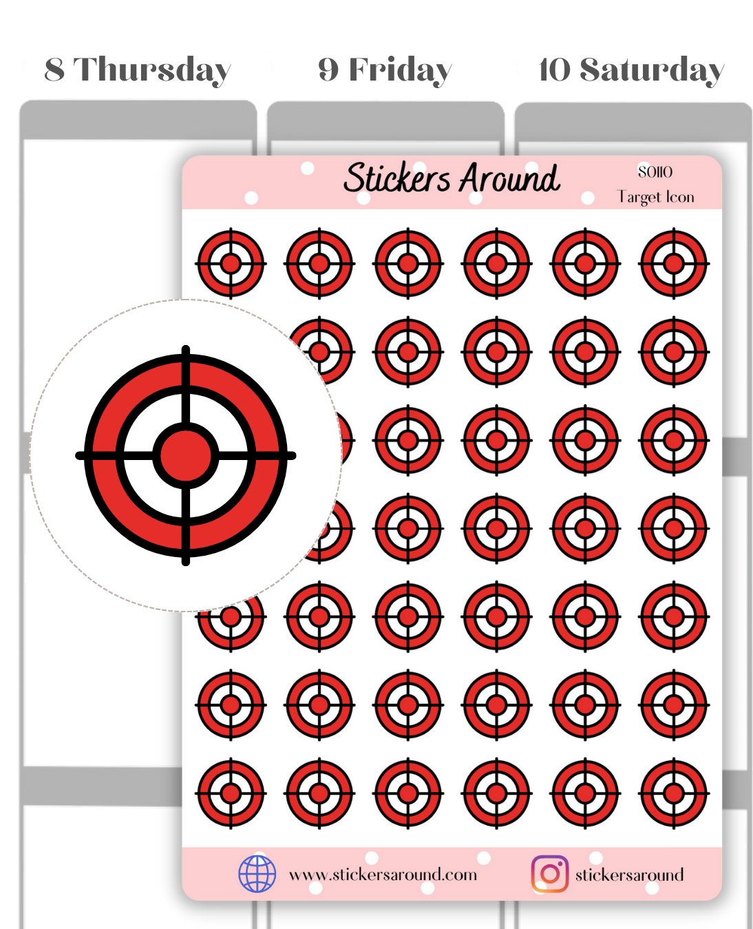 Target Icon Planner Sticker – Stickers Around