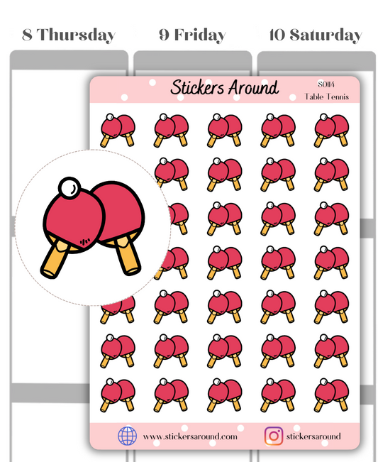 table tenis planner sticker