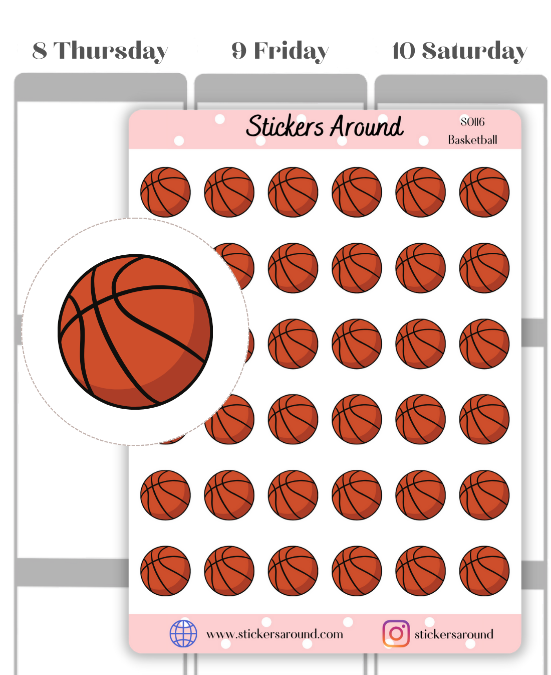 Basketball Icon Planner Sticker