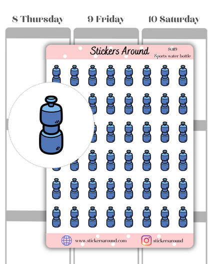 Sports Water Bottle Icon Planner Sticker