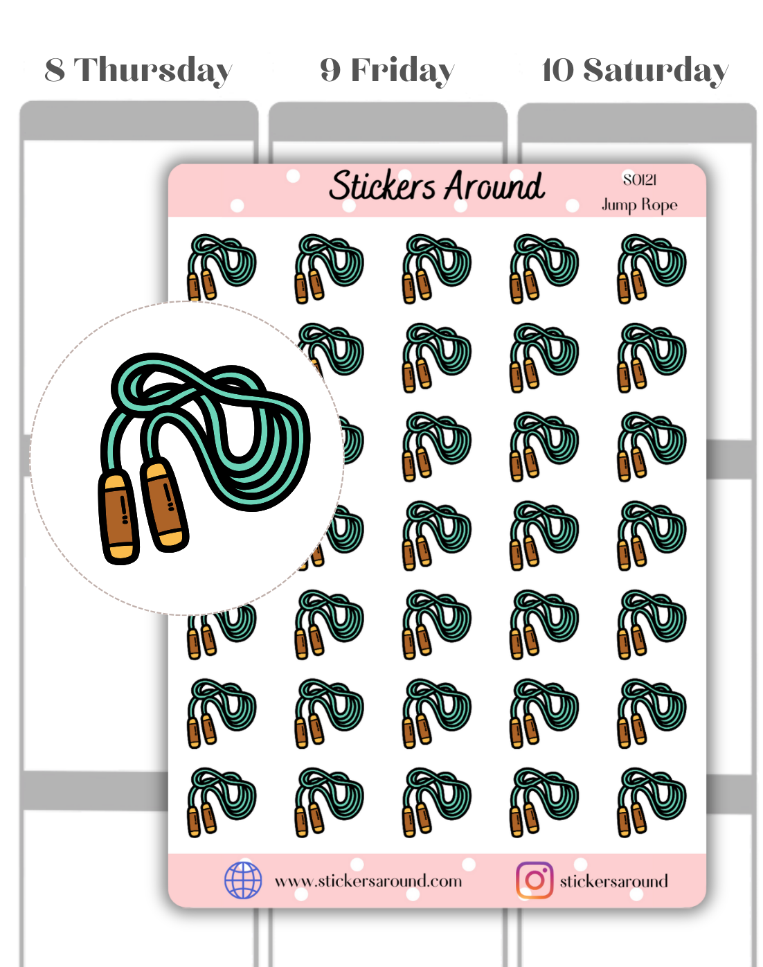 Jump Rope Icon Planner Sticker – Stickers Around