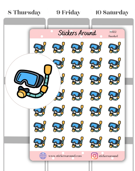 Snorkelling Gear Icon Planner Sticker