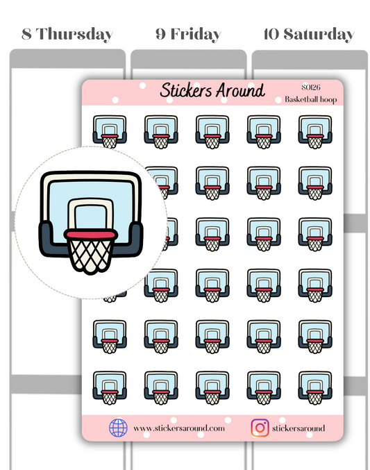 Basketball Hoop Icon Planner Sticker