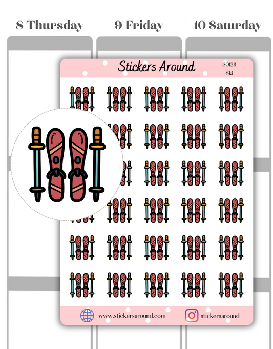 Ski Icon Planner Sticker