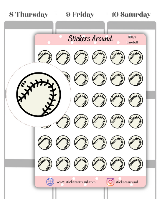 Baseball Icon Planner Sticker