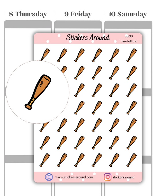 Baseball Bat Icon Planner Sticker