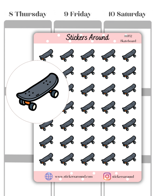 Skateboard Icon Planner Sticker