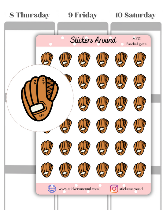 Baseball Glove Icon Planner Sticker