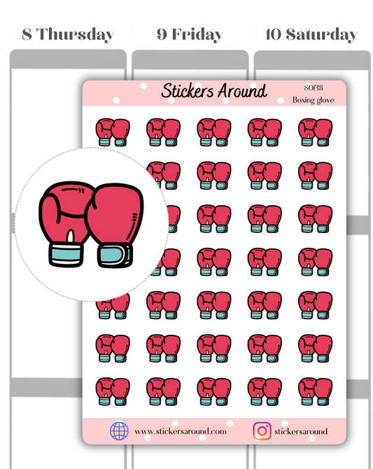 Boxing Glove Icon Planner Sticker
