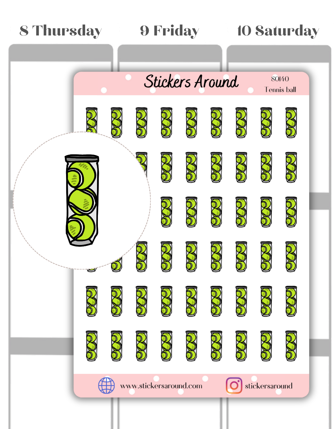 Tennis Ball Icon Planner Sticker