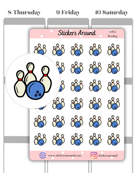 Bowling Icon Planner Sticker
