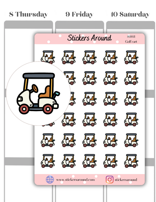 Golf Cart Icon Planner Sticker