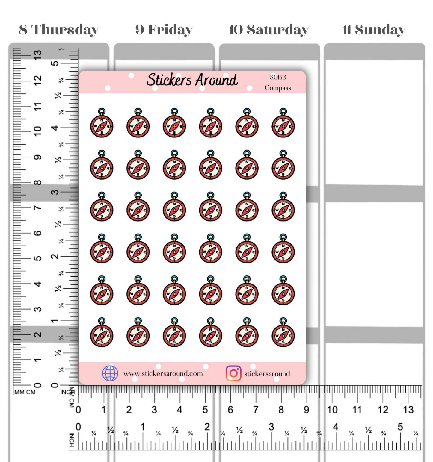 Compass Icon Planner Sticker