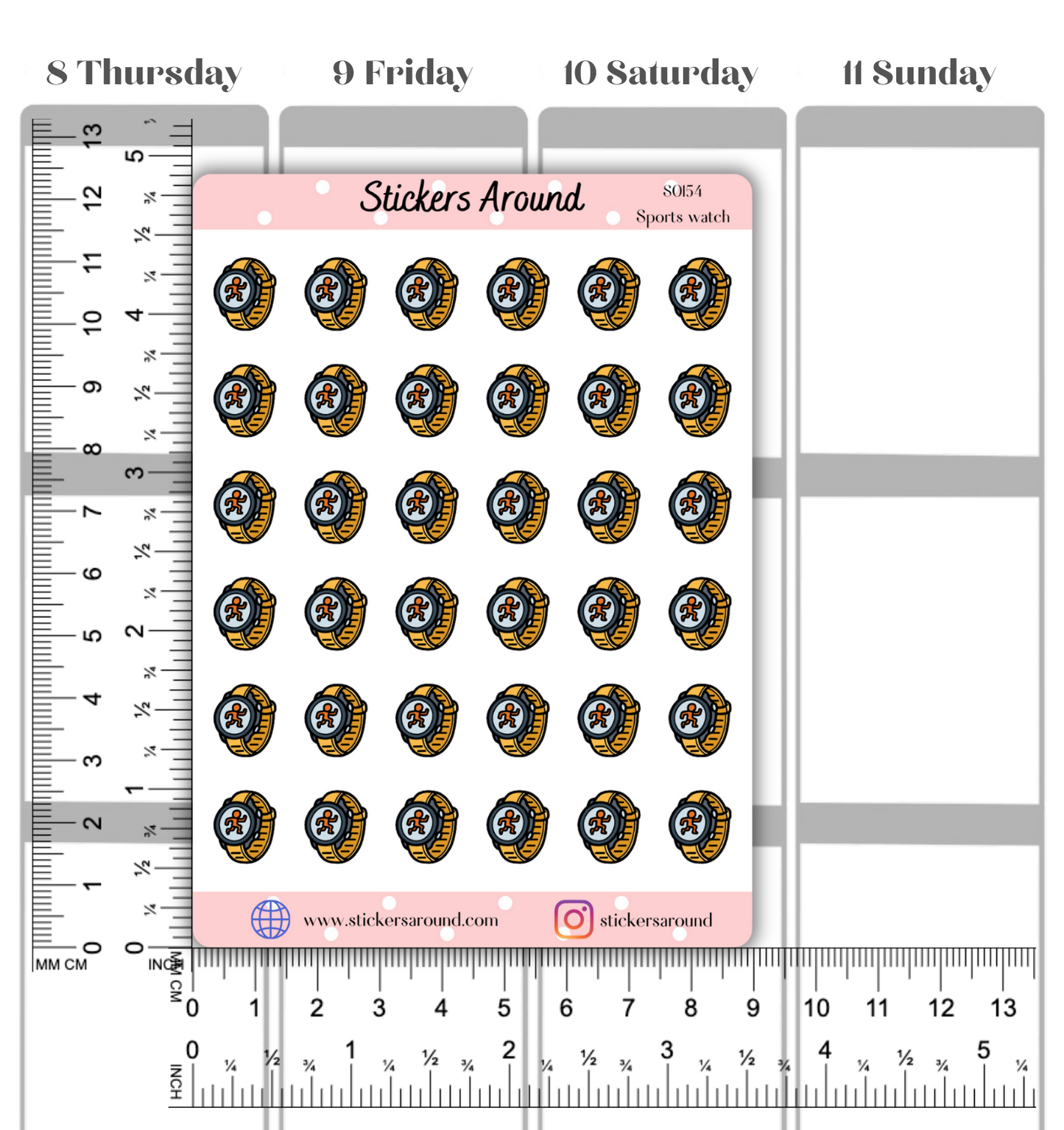 Sports Watch Icon Planner Sticker