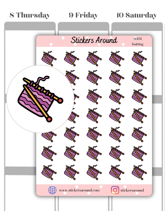 Knitting Icon Planner Sticker