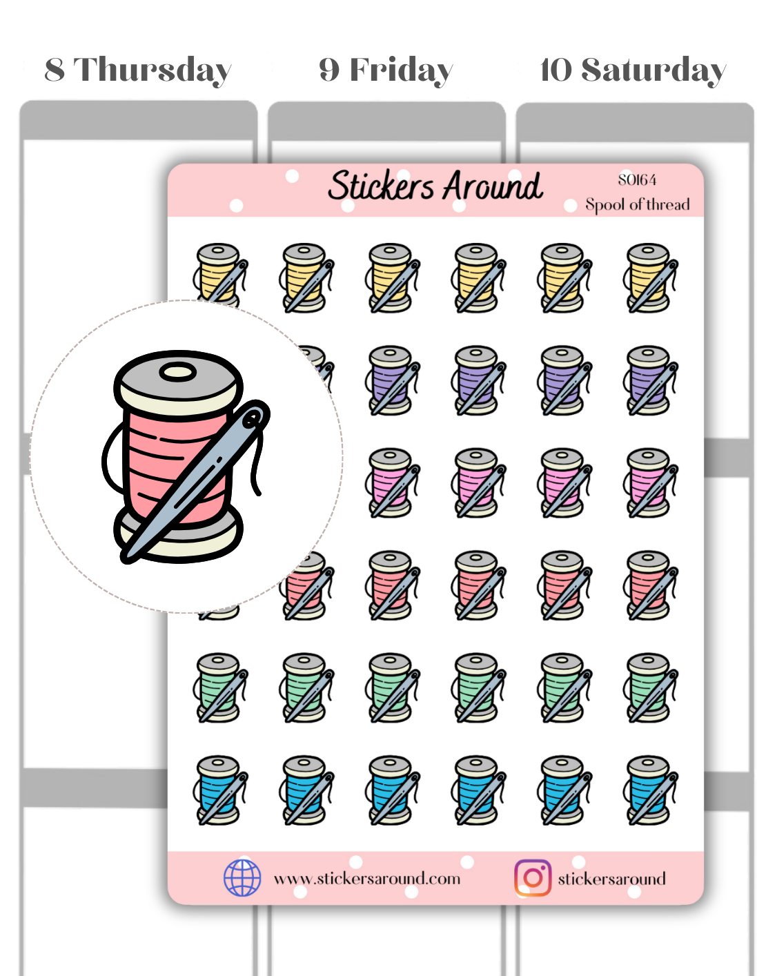 Spool of Thread Icon Planner Sticker – Stickers Around