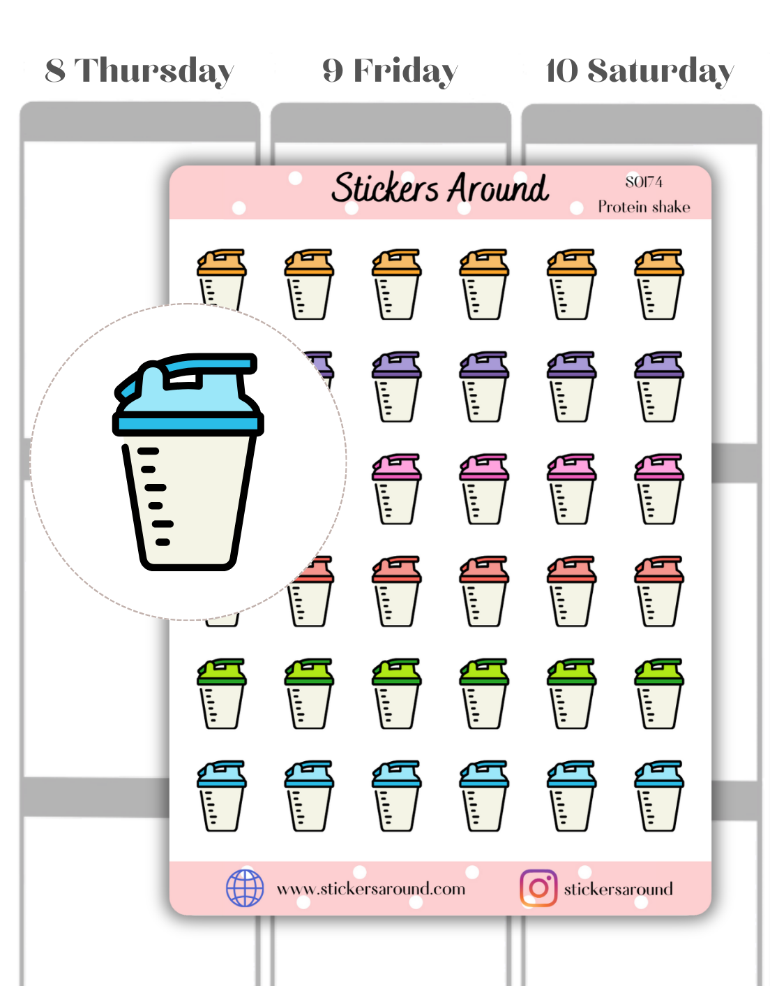 Protein Shake Icon Planner Sticker