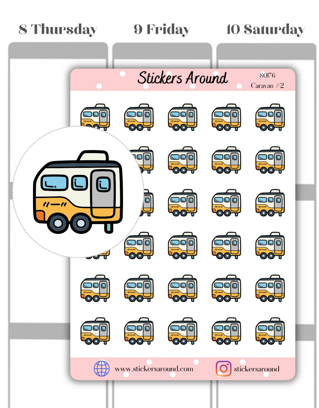 Caravan Icon Planner Sticker
