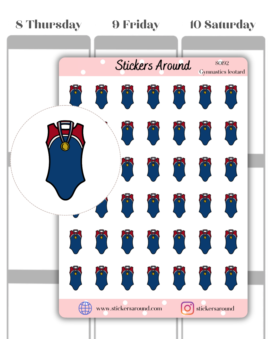 Gymnastics Leotard Icon Planner Sticker