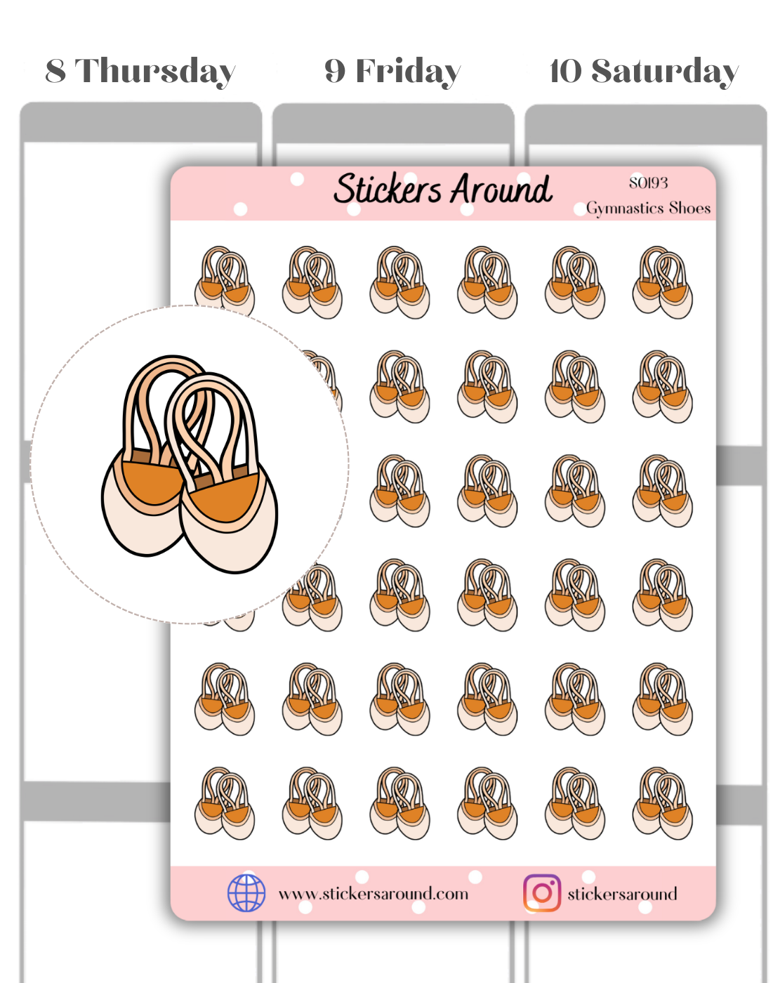 Gymnastics Shoes Icon Planner Sticker