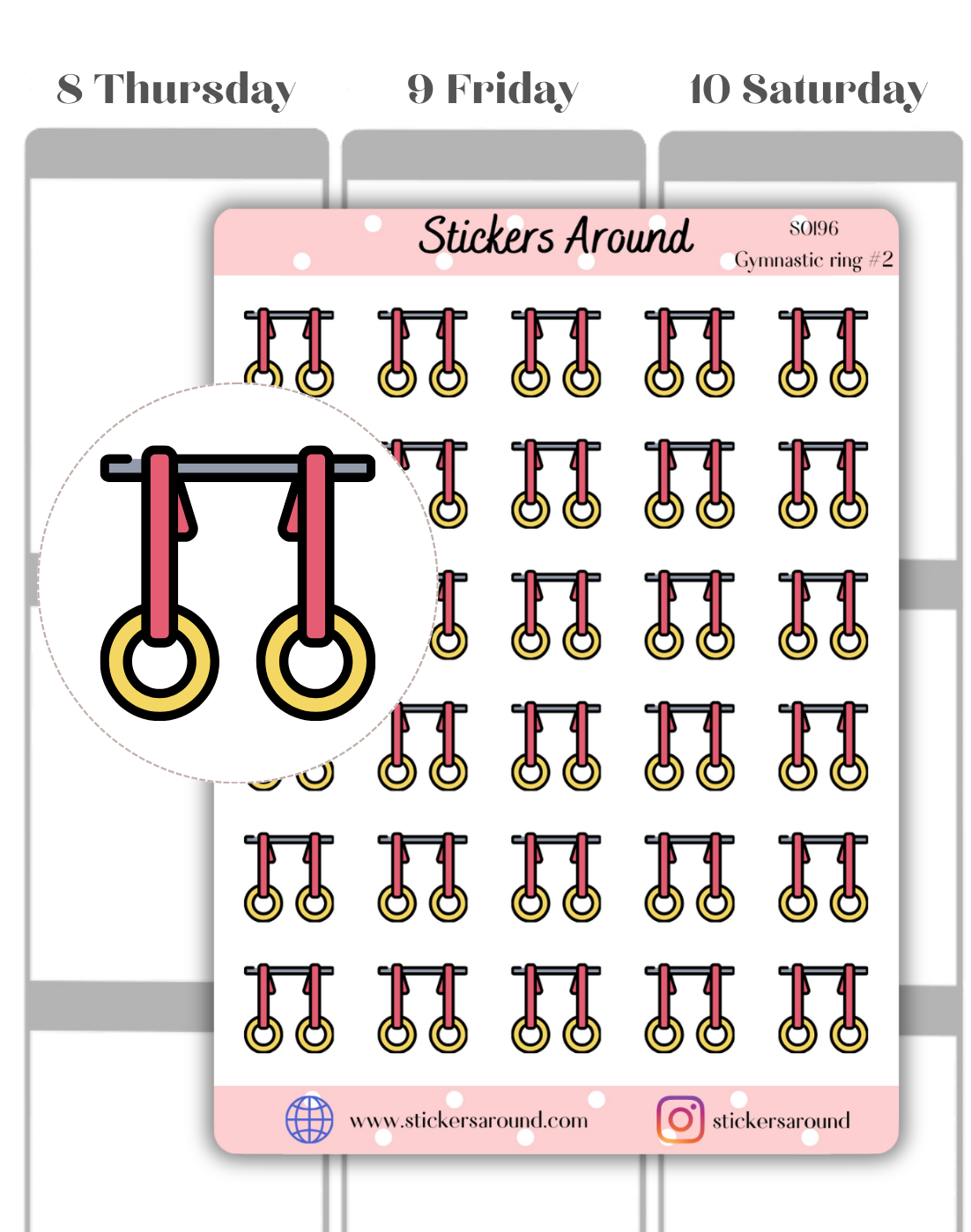 Gymnastic Ring Icon Planner Stickers