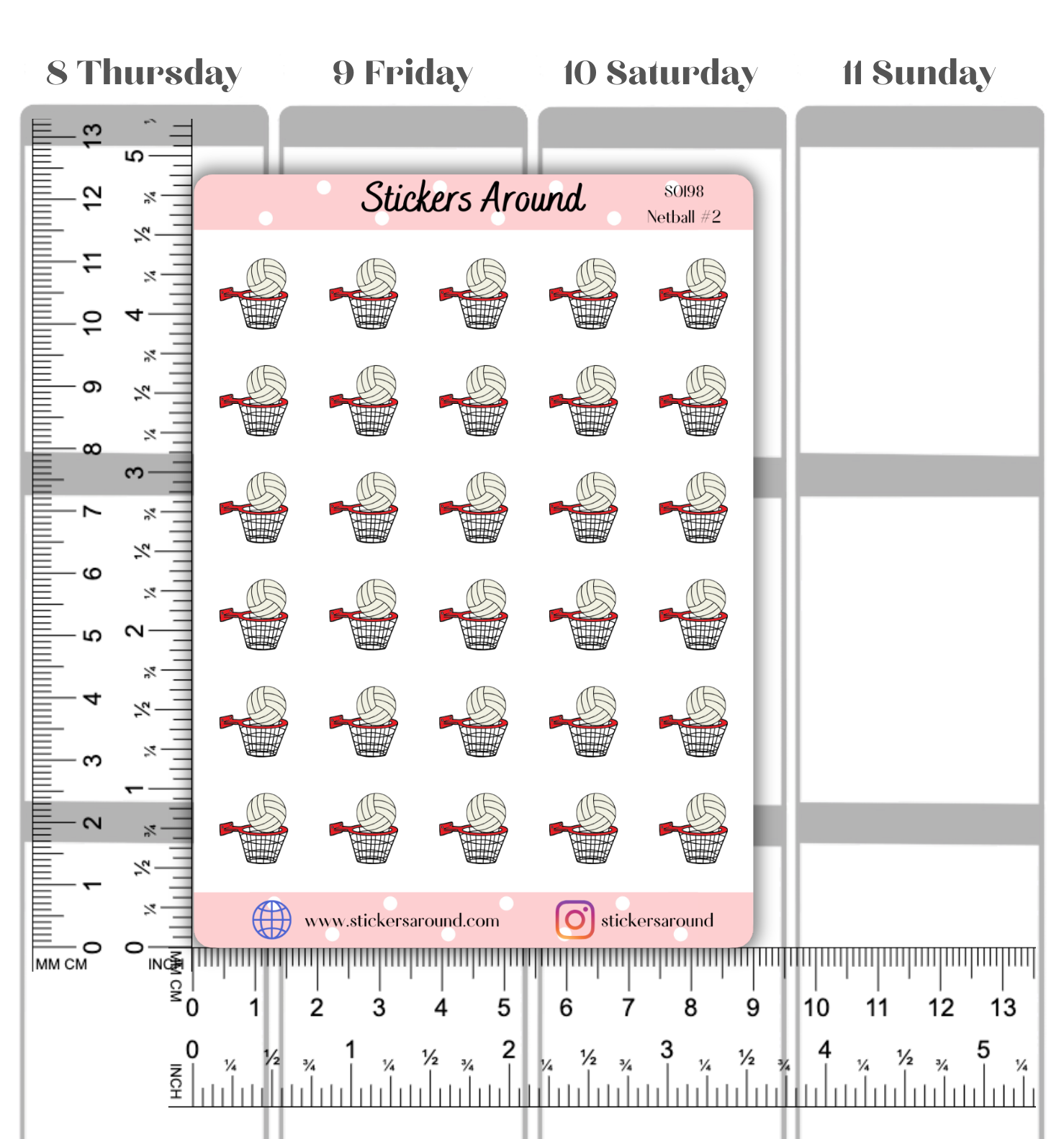 Netball Icon Planner Stickers