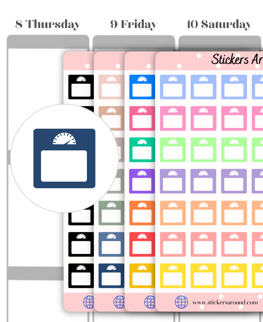 Weight Scale Tracker Planner Sticker – Stickers Around