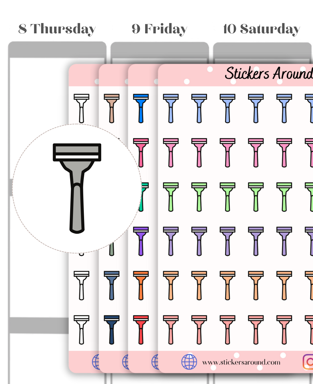 Sticker Cute Razor Razor Icon Planner Sticker β Stickers Around