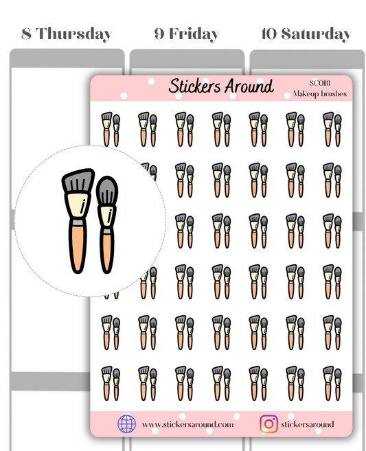 Makeup Brush Icon Planner Sticker