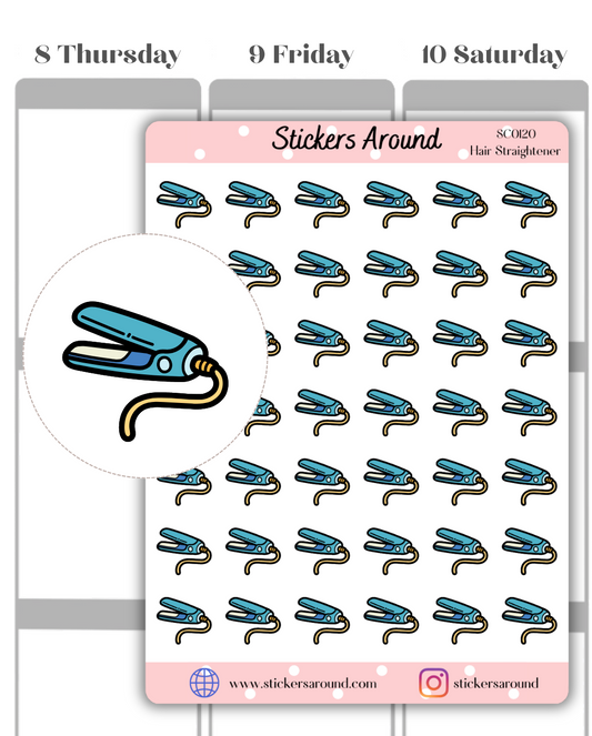 Hair Straightener Icon Planner Sticker