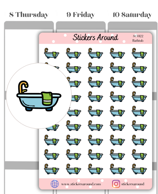 Bathtub Icon Planner Sticker