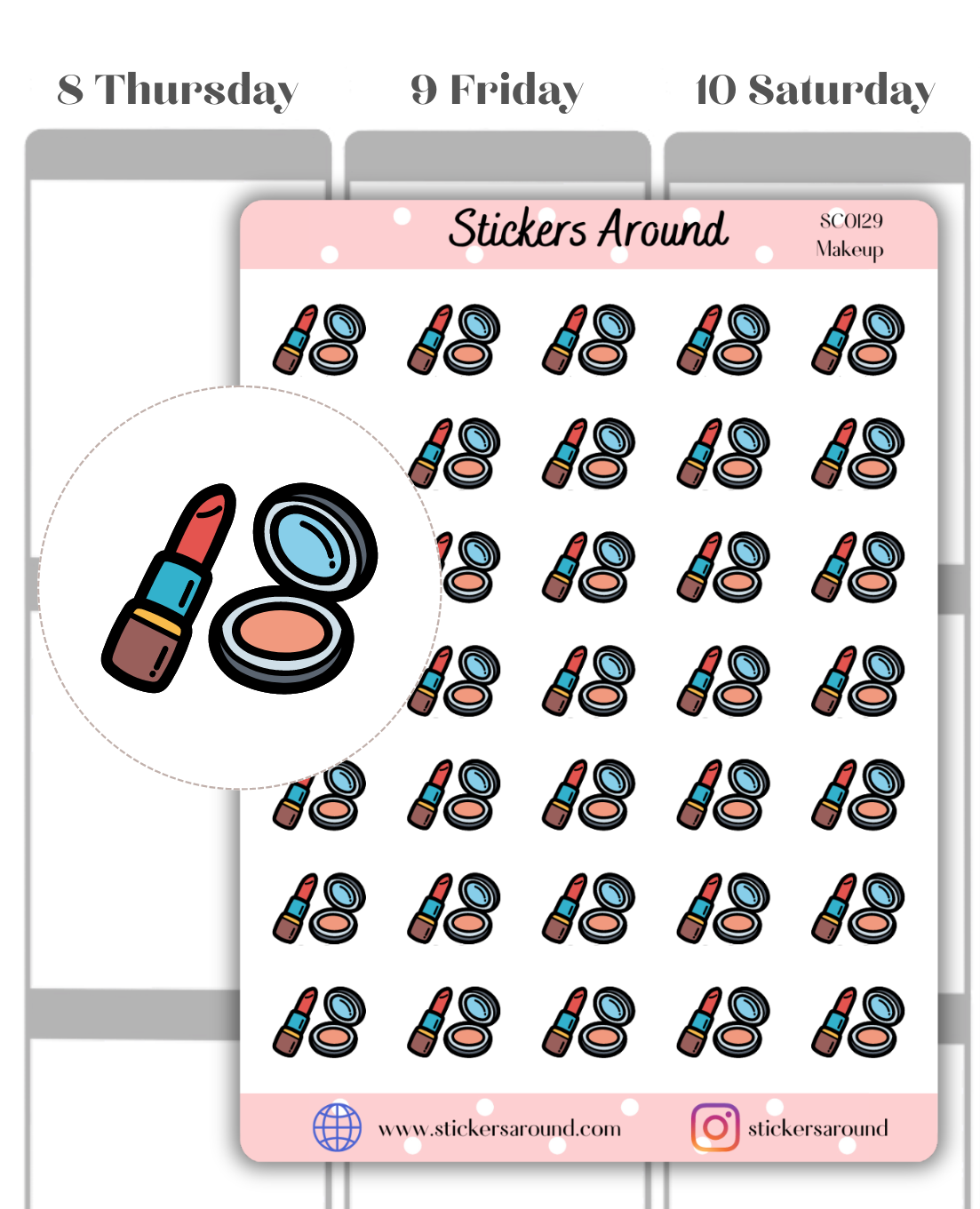 Icon Sticker. Make Up Makeup Icon Planner Sticker – Stickers Around
