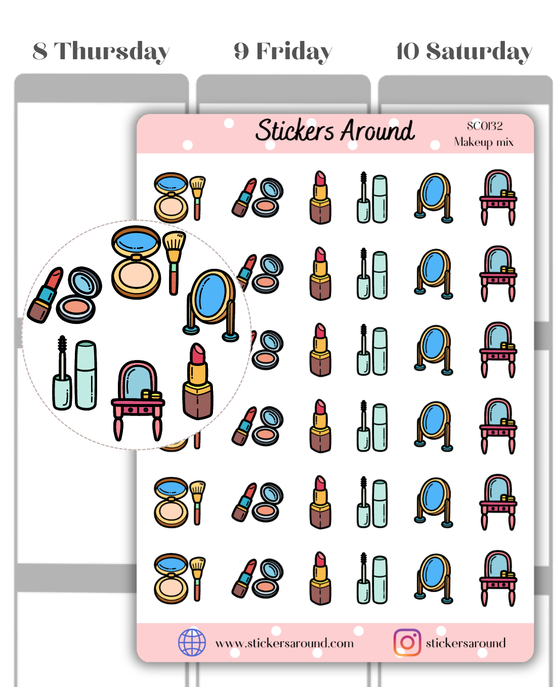 Icon Sticker. Make Up Makeup Mix Icon Planner Sticker – Stickers Around