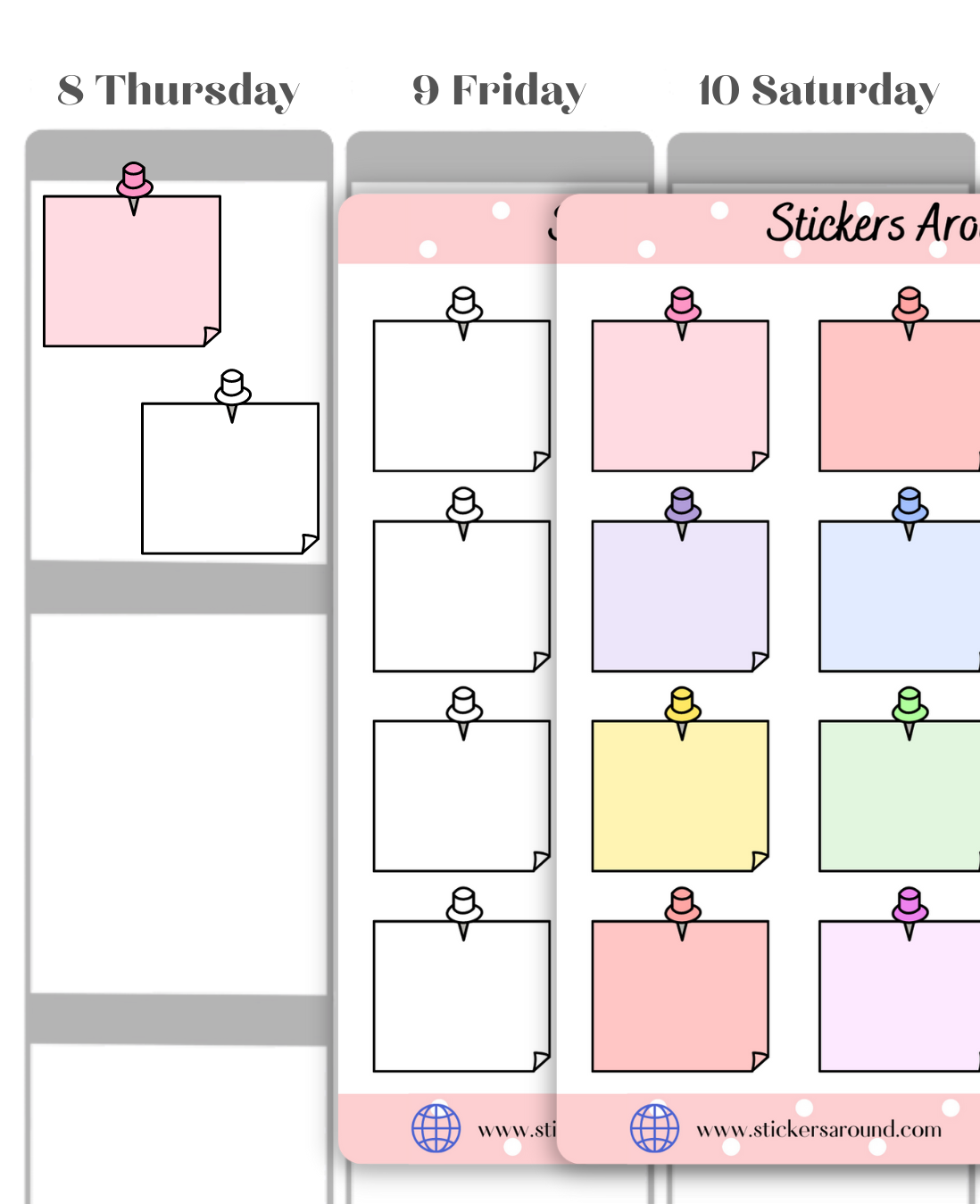 Pin Note Sticker Pin Sticky Note Stickers – Stickers Around