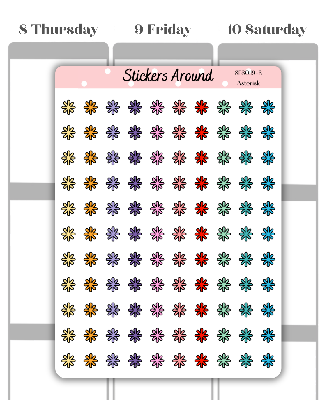 Mini Asterisk Icon Planner Sticker #1