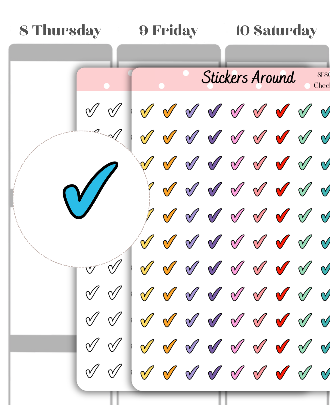 Mini Check Mark Icon Planner Sticker – Stickers Around