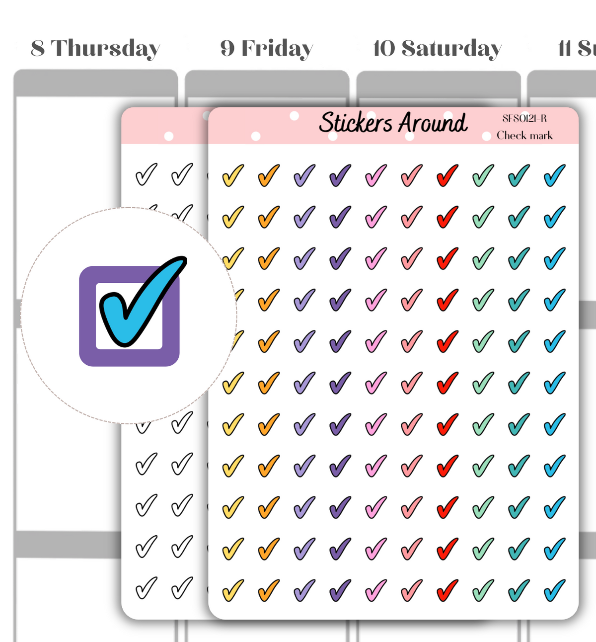 Sticker Check Examples Mini Check Mark Icon Planner Sticker – Stickers Around