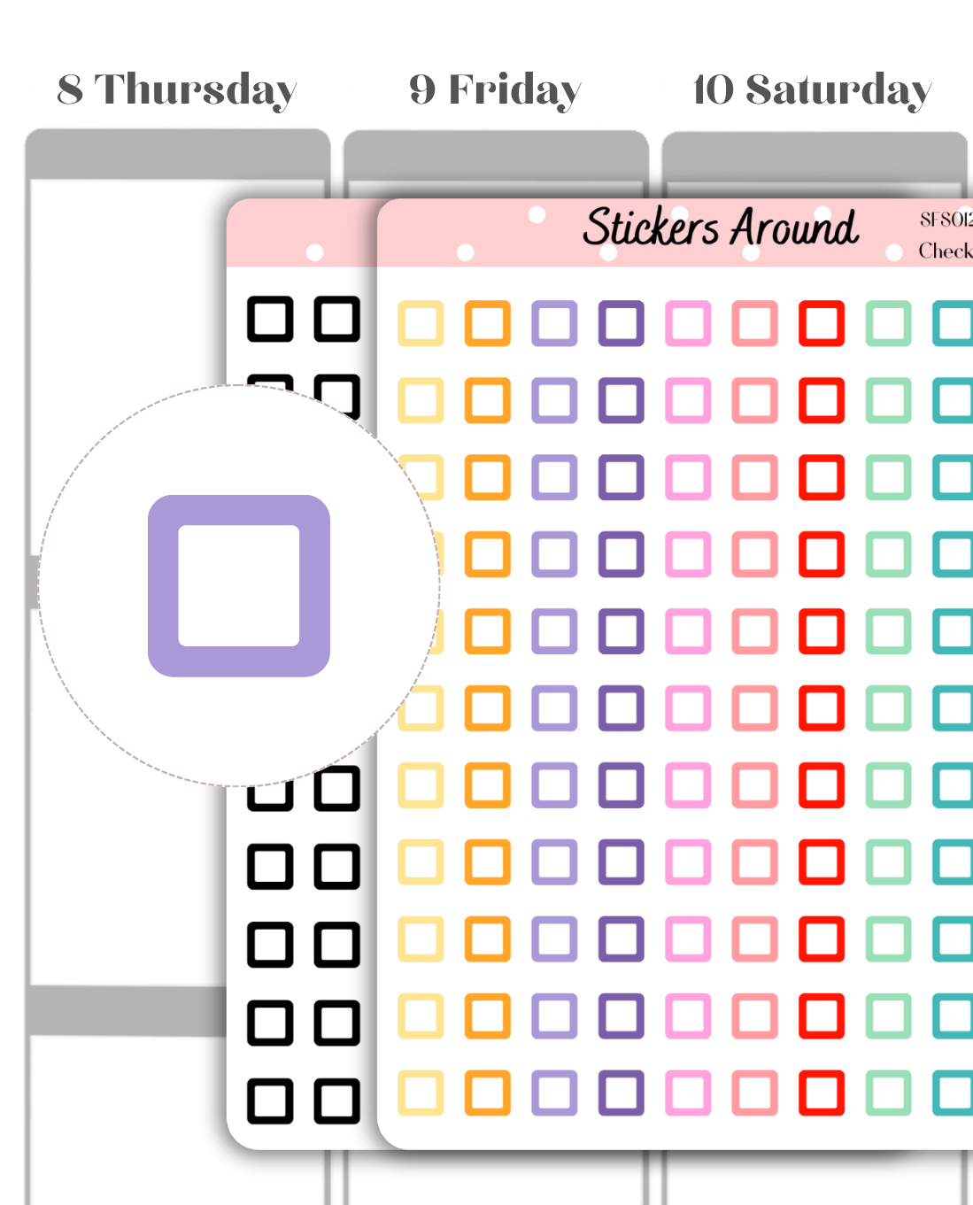 Check Weekly Sticker Mini Check Box Planner Sticker – Stickers Around