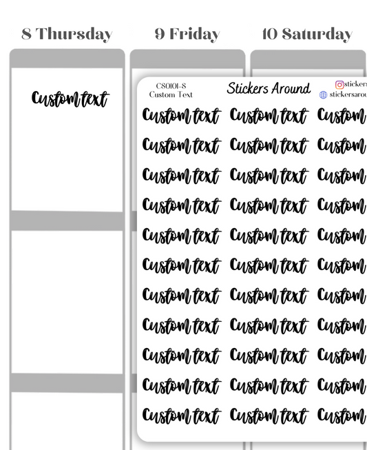 Custom Script Planner Sticker - Font 1