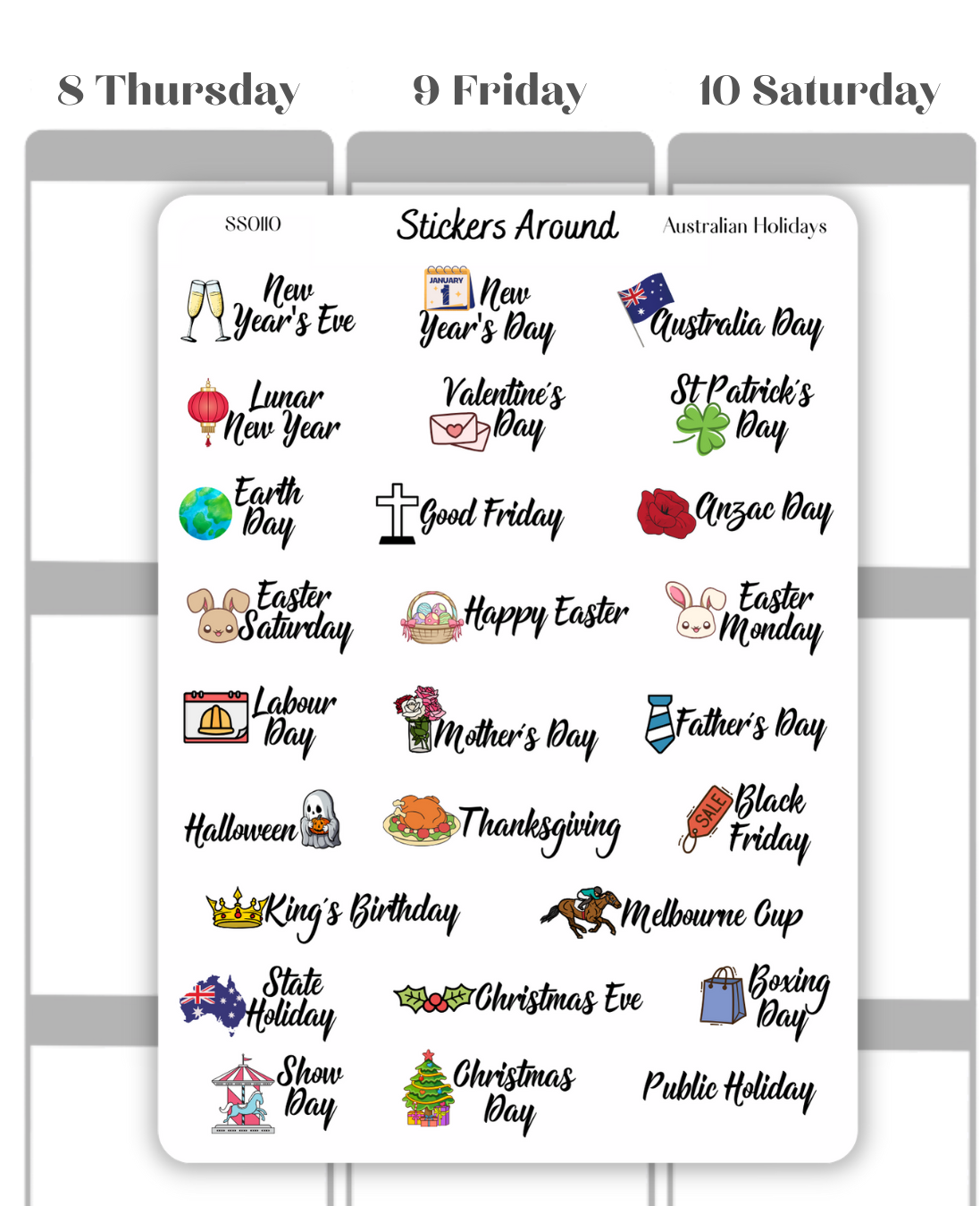 Australian Holidays Planner Sticker