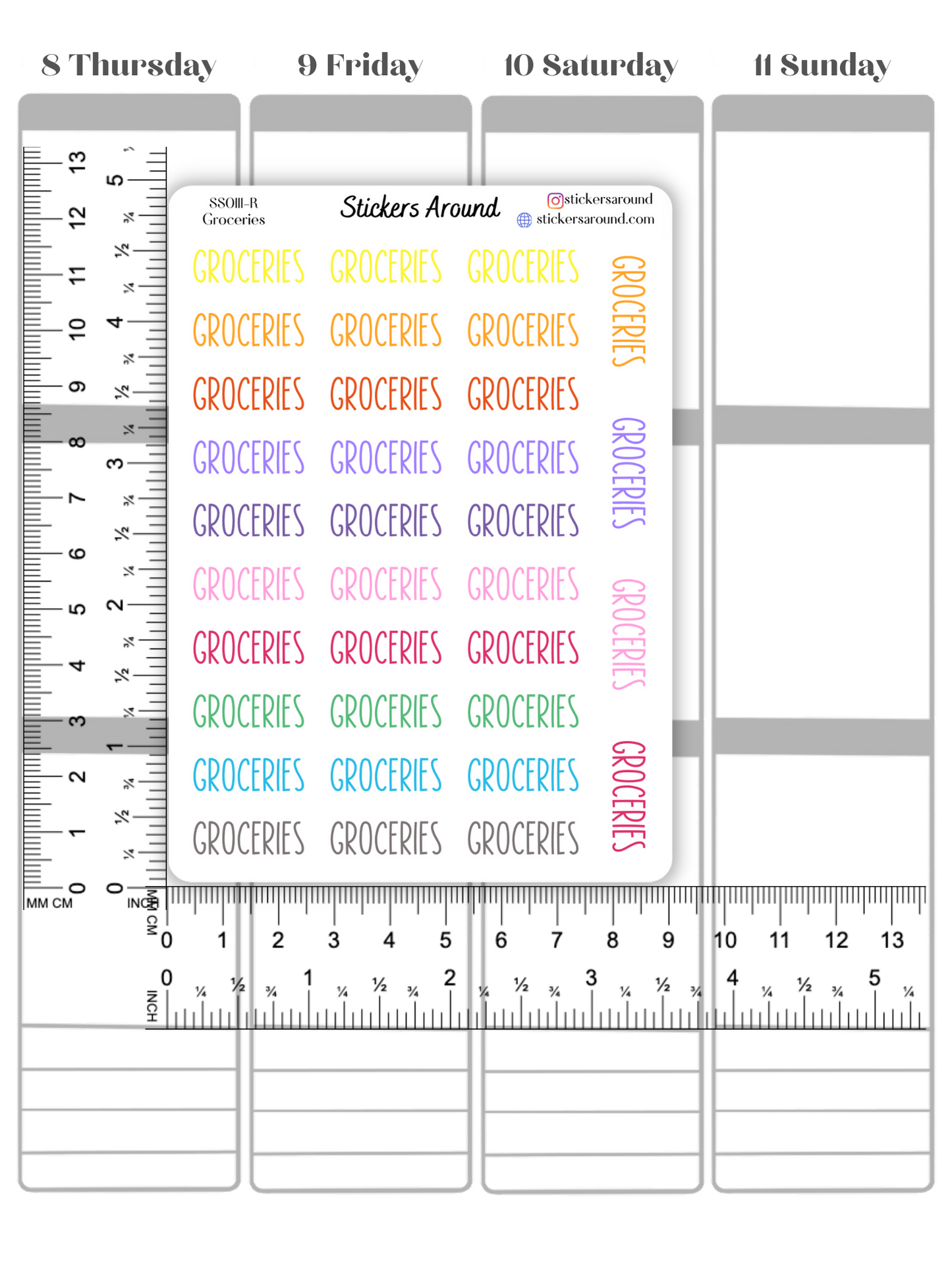 Groceries Script Planner Sticker