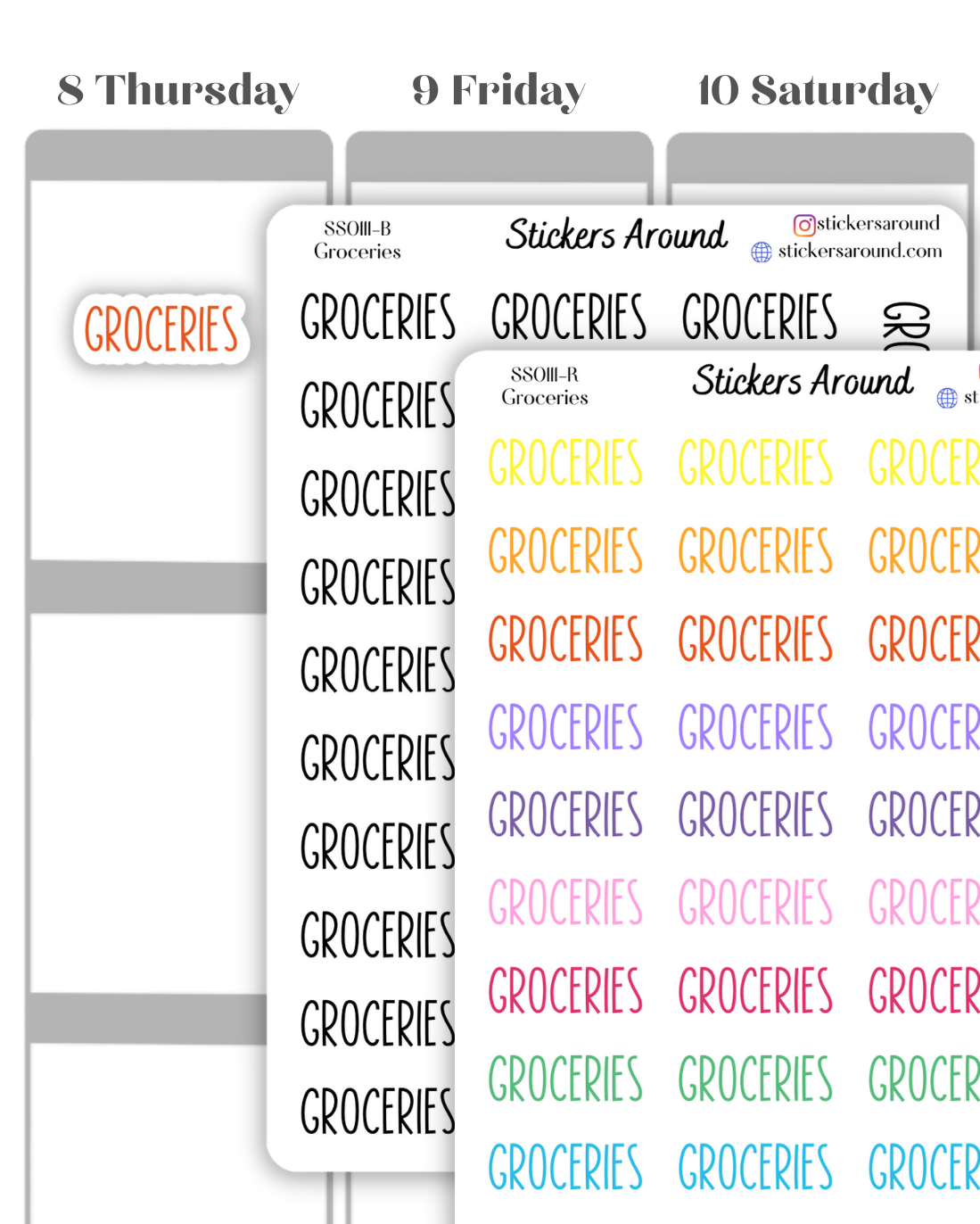 groceries planner sticker