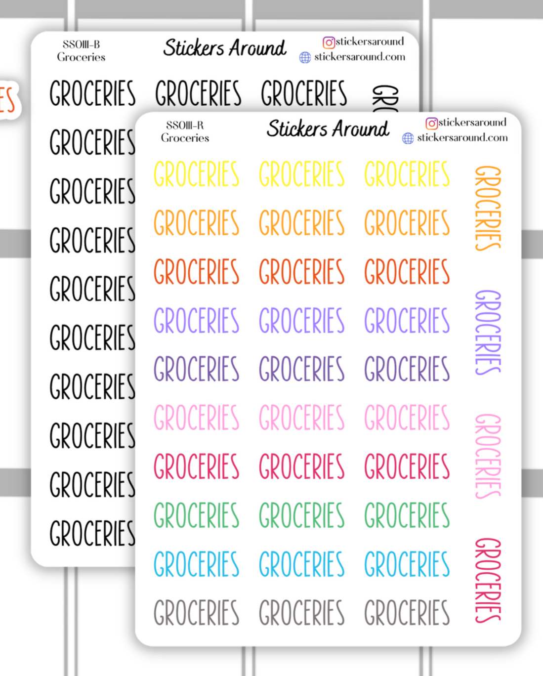 Grocer Sticker Groceries Script Planner Sticker – Stickers Around