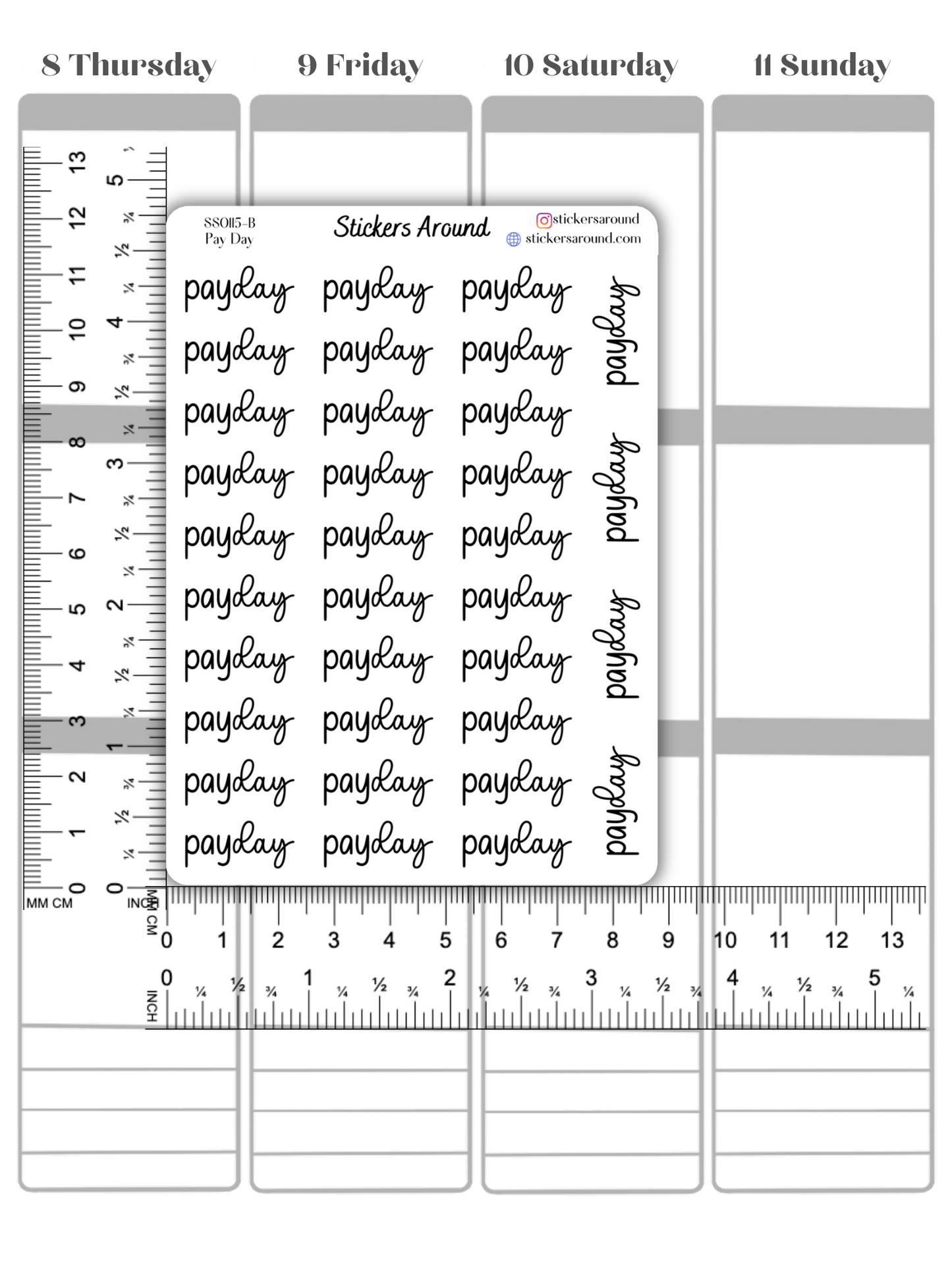 Payday Duo Font Script Planner Sticker