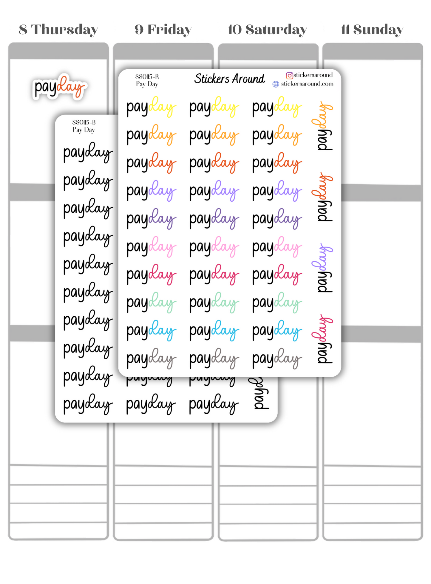 Payday Duo Font Script Planner Sticker