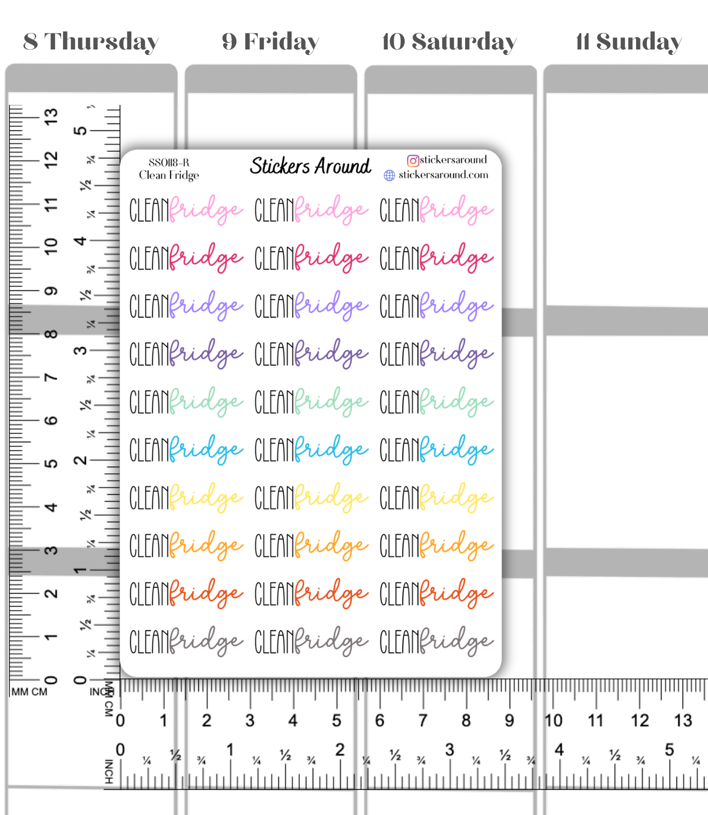 Clean Fridge Duo Font Script Planner Sticker