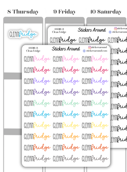 clean fridge duo font script planner sticker